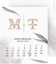 Klick: Details zu Save the Date-Kalenderblatt "Initialen" anzeigen Save the Date-Kalenderblatt "Initialen"