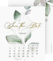 Klick: Details zu Save the Date-Kalenderblatt "Foglia" anzeigen Save the Date-Kalenderblatt "Foglia"