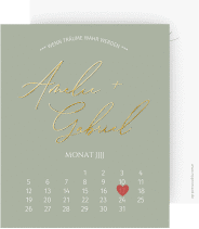 Klick: Details zu Save the Date-Kalenderblatt "Federschrift" anzeigen Save the Date-Kalenderblatt "Federschrift"