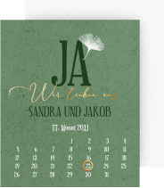 Klick: Details zu Save the Date-Kalenderblatt "Ja" anzeigen Save the Date-Kalenderblatt "Ja"
