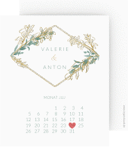 Klick: Details zu Save the Date-Kalenderblatt "Verde" anzeigen Save the Date-Kalenderblatt "Verde"