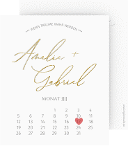 Save the Date-Kalenderblatt "Federschrift"