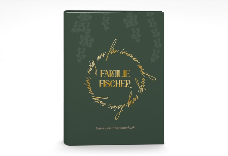 Stammbuch A5 Efeugrün Stammbuch A5 gruen gold im Fantasy-Elfen-Design mit Efeu