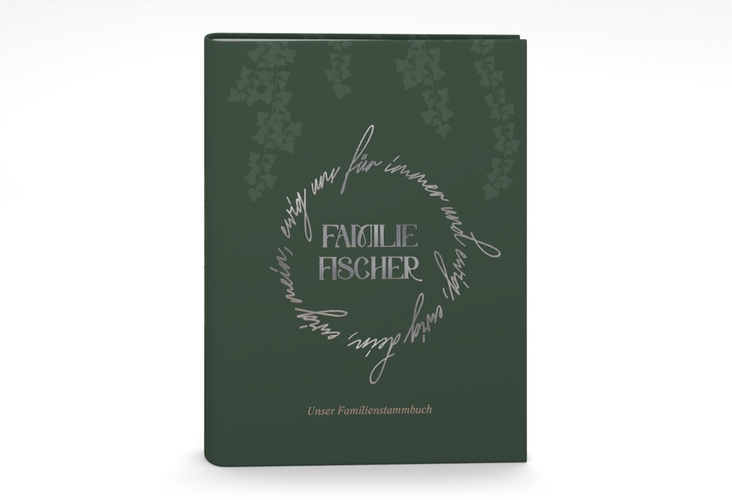 Stammbuch A5 Efeugrün Stammbuch A5 gruen silber im Fantasy-Elfen-Design mit Efeu