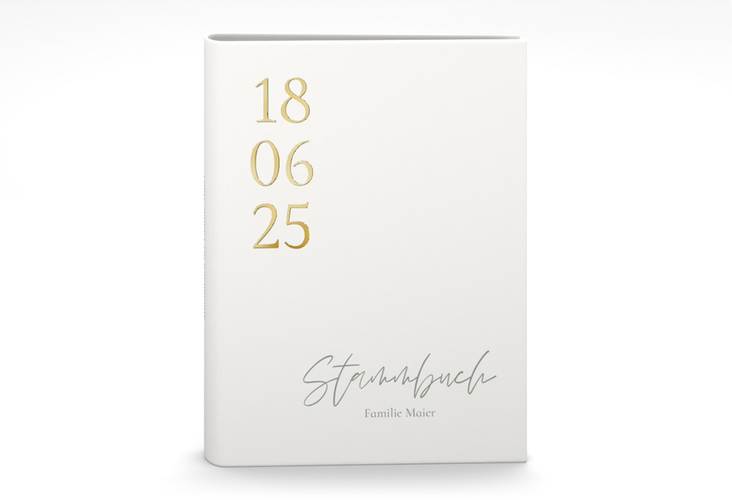 Stammbuch A5 Day Stammbuch A5 weiss gold mit Datum im minimalistischen Design