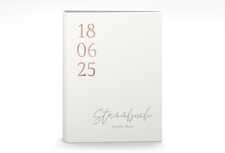 Stammbuch A5 Day Stammbuch A5 weiss rosegold mit Datum im minimalistischen Design