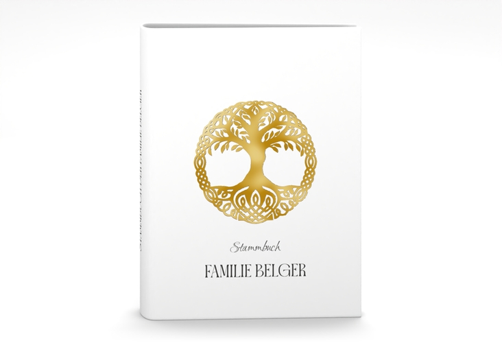 Stammbuch A5 Lebensbaum Stammbuch A5 weiss gold im Stil der Kelten und Wikinger