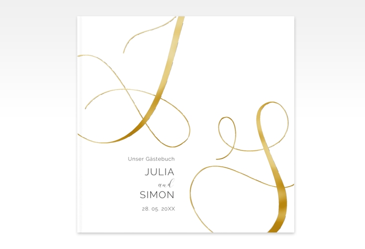 Gästebuch Creation Eheschließung 20 x 20 cm, Hardcover weiss gold