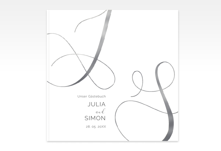 Gästebuch Creation Eheschließung 20 x 20 cm, Hardcover weiss silber