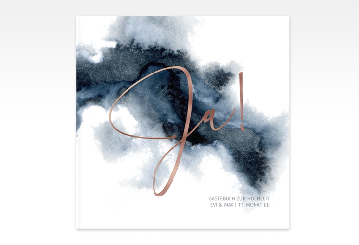 Gästebuch Creation Aquarellic 20 x 20 cm, Hardcover weiss rosegold