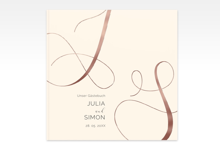 Gästebuch Creation Eheschließung 20 x 20 cm, Hardcover beige rosegold