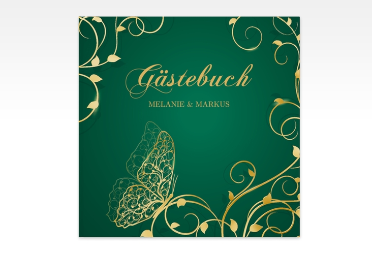 Gästebuch Creation Hochzeit Eternity 20 x 20 cm, Hardcover gruen gold