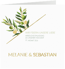 Klick: Details zu Hochzeitseinladung "Olivenzweig" anzeigen Hochzeitseinladung "Olivenzweig"