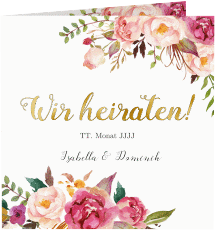 Klick: Details zu Hochzeitseinladung "Flowers" anzeigen Hochzeitseinladung Flowers