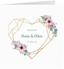 Klick: Details zu Hochzeitseinladung "Herzgold" anzeigen Hochzeitseinladung "Herzgold"