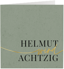 Einladung 80. Geburtstag "Einfach"