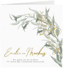 Klick: Details zu Hochzeitseinladung  "Eucalyptus Green" anzeigen Hochzeitseinladung  Eucalyptus Green