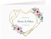 Klick: Details zu Hochzeitseinladung "Herzgold" anzeigen Hochzeitseinladung "Herzgold"