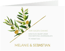 Klick: Details zu Danksagungskarte Hochzeit "Olivenzweig" anzeigen Danksagungskarte Hochzeit "Olivenzweig"