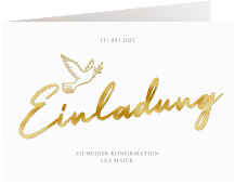 Konfirmationseinladung "Edeltaube"