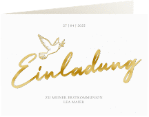 Klick: Details zu Kommunionseinladung "Goldtaube" anzeigen Kommunionseinladung "Goldtaube"