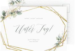 Save the Date-Postkarte "Greenish"