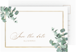 Klick: Details zu Save the Date-Postkarte "Eucalypt" anzeigen Save the Date-Postkarte "Eucalypt"