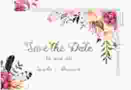 Save the Date-Postkarte "Flowers"