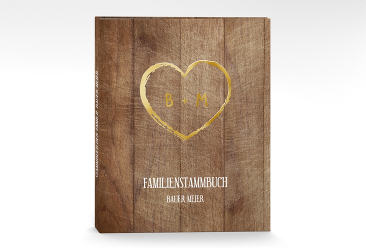 Stammbuch A4 Wood Stammbuch A4 braun gold