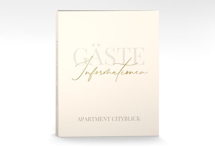 Gästemappe Ferienwohnung A4 Ferienapartment Gästemappe A4 beige gold