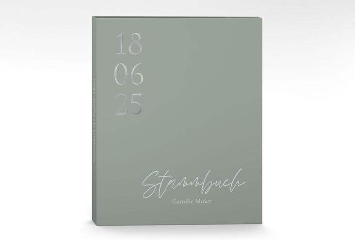 Stammbuch A4 Day Stammbuch A4 gruen silber mit Datum im minimalistischen Design