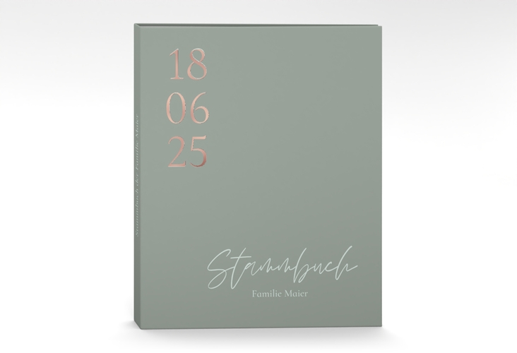 Stammbuch A4 Day Stammbuch A4 gruen rosegold mit Datum im minimalistischen Design