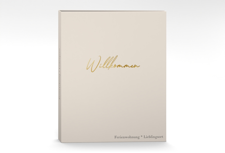 Gästemappe Ferienwohnung A4 Lieblingsort Gästemappe A4 beige gold