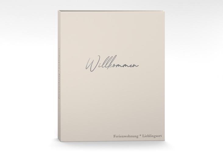 Gästemappe Ferienwohnung A4 Lieblingsort Gästemappe A4 beige silber