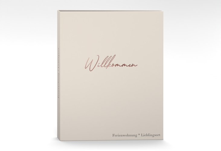 Gästemappe Ferienwohnung A4 Lieblingsort Gästemappe A4 beige rosegold