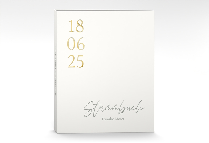 Stammbuch A4 Day Stammbuch A4 weiss gold mit Datum im minimalistischen Design