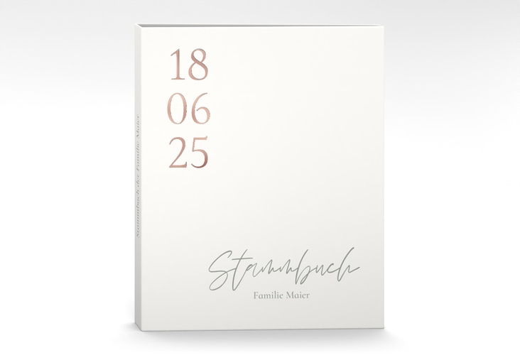 Stammbuch A4 Day Stammbuch A4 weiss rosegold mit Datum im minimalistischen Design