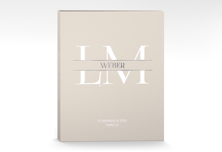 Stammbuch A4 Monogramm Stammbuch A4 beige silber