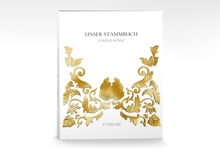 Stammbuch A4 Royal Stammbuch A4 weiss gold mit barockem Blumen-Ornament