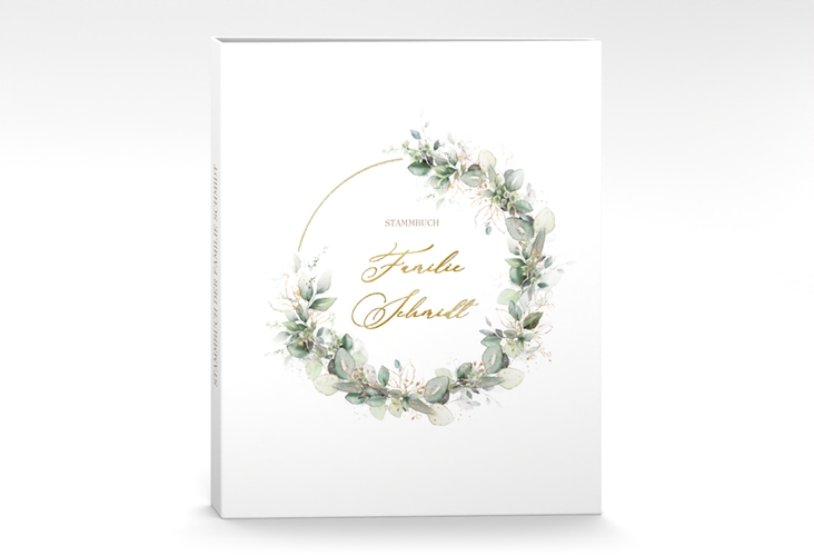 Stammbuch A4 Selvatica Stammbuch A4 weiss gold mit Eukalyptus-Kranz
