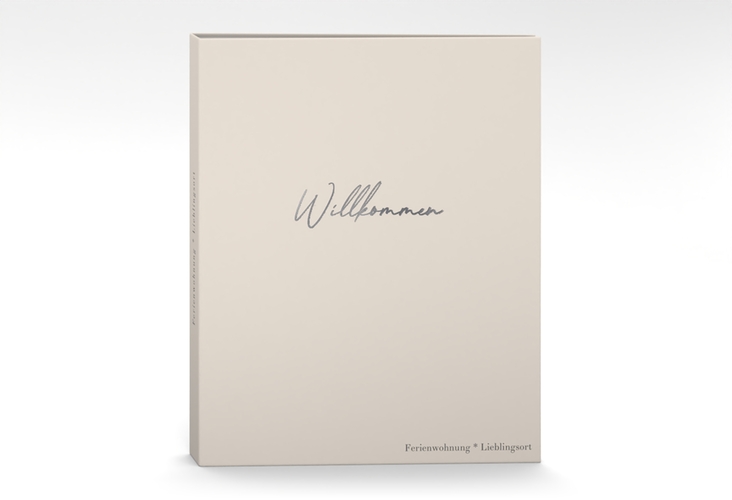 Gästemappe Ferienwohnung A4 Lieblingsort Gästemappe A4 beige silber