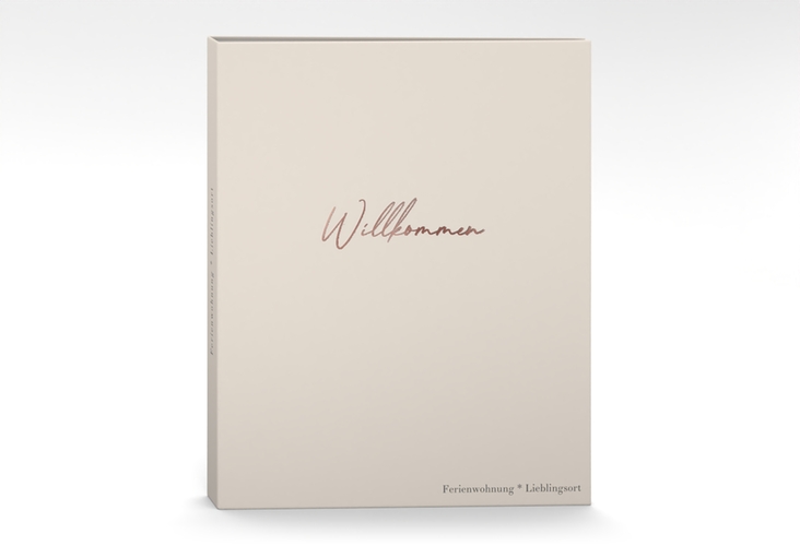 Gästemappe Ferienwohnung A4 Lieblingsort Gästemappe A4 beige rosegold