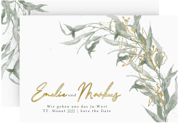 Klick: Details zu Save the Date-Karte "Eucalyptus Green" anzeigen Save the Date-Karte "Eucalyptus Green"