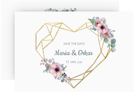 Klick: Details zu Save the Date-Karte "Herzgold" anzeigen Save the Date-Karte "Herzgold"