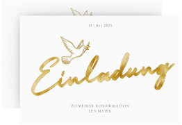 Klick: Details zu Konfirmationseinladung "Edeltaube" anzeigen Konfirmationseinladung "Edeltaube"