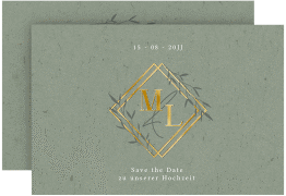 Save the Date-Karte "Greenletter"