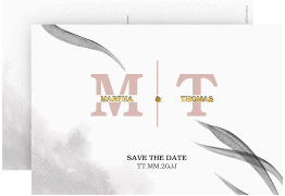 Save the Date-Karte "Initialen"