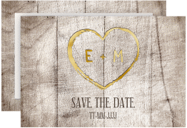 Save the Date-Karte Wood