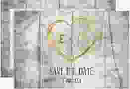 Save the Date-Karte Wood