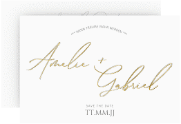 Klick: Details zu Save the Date-Karte "Federschrift" anzeigen Save the Date-Karte "Federschrift"